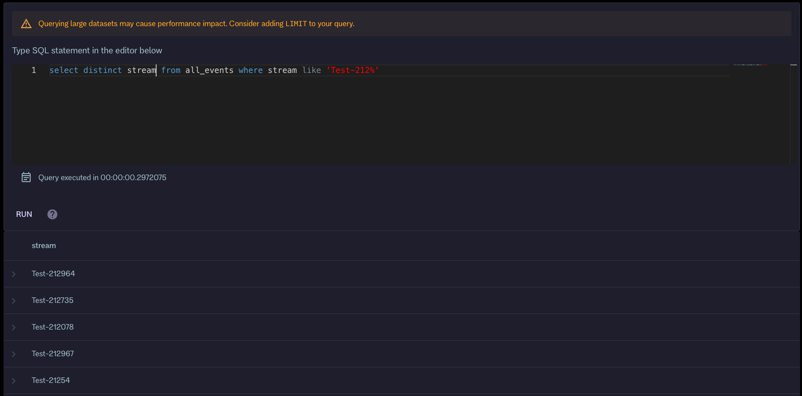SQL Query Page